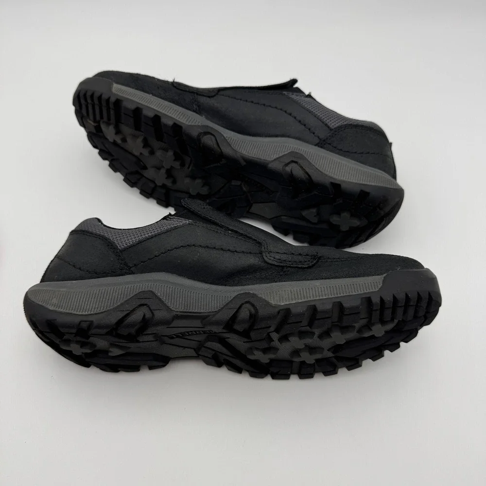 Merrell Mens Anvik Pace Moc Black Leather Slip On Hiking Shoes J95159 Size 10.5